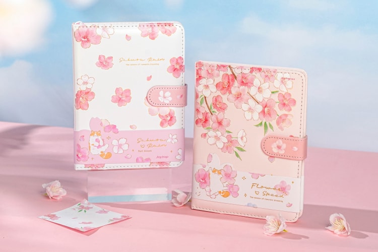 Sakura PU notebook A5 JT-101714 云樱-磁扣本A5（彩色+空白内页）