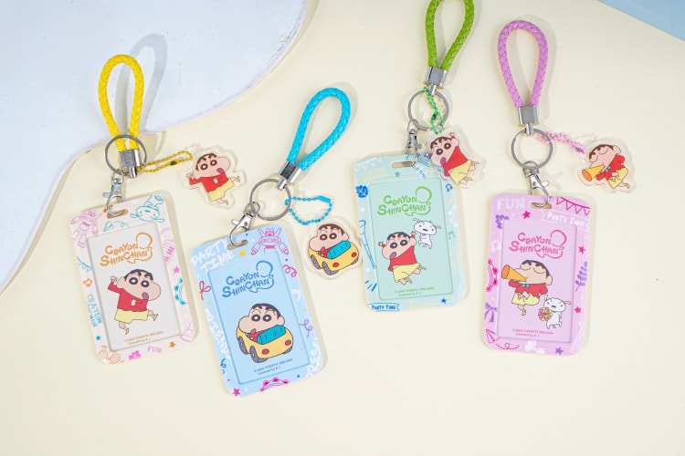 JT-101754 Crayon Shin Keychain  plastic card holder 钥匙扣塑料卡套