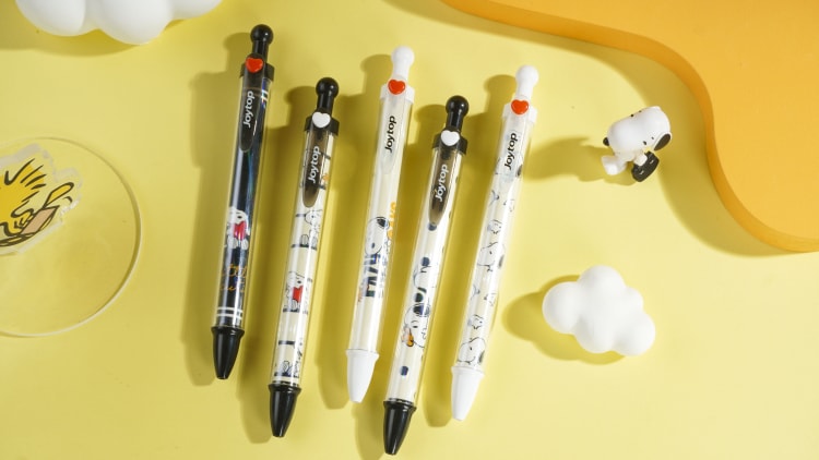 Snoopy Gel Pen Black ink JT-711-1 史努比-爱心双层按动中性笔架装 JT-711-2 史努比-爱心双层按动中性笔5支装