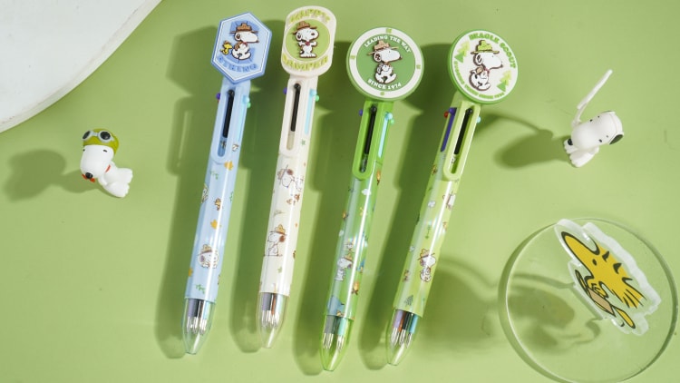 Snoopy 6 colors in 1 pen JT-712 史努比-软胶贴片六色笔