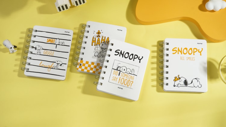 Snoopy C7 spiral notebook with bookmark JT-101269 线条生活-侧翻线圈本C7