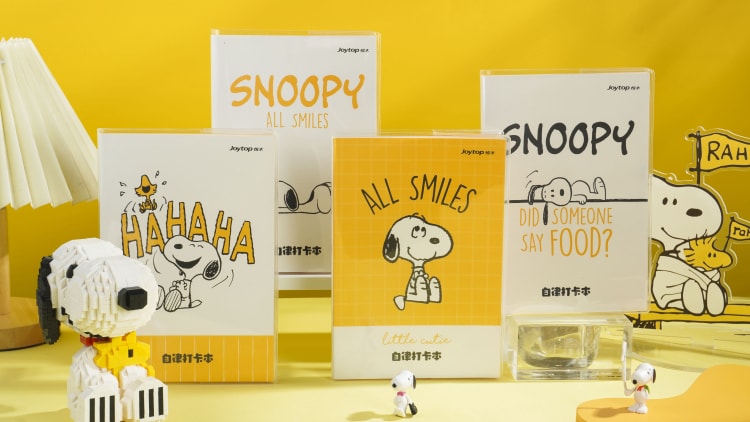 Snoopy rubber sleeve Record notebook planner JT-101338 线条生活-自律打卡本