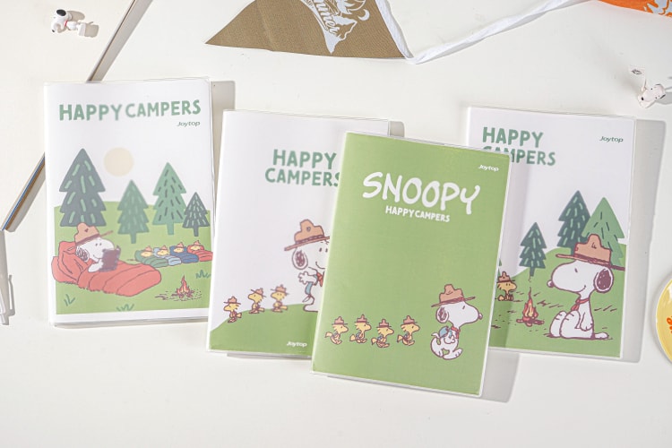 Snoopy rubber sleeve notebook Line Inner JT-101322/JT-101320 野营日记-胶套本B5/A5（横线内页）