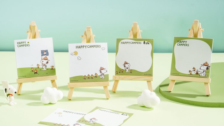 Snoopy easel notepad7.6*7.6cm  JT-101349 野营日记-画架便签7.6*7.6cm