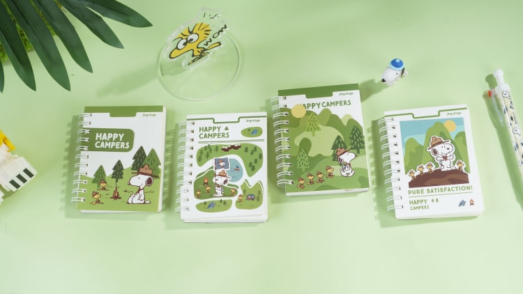 Snoopy small spiral notebook A7  JT-101228 野营日记-A7线圈本