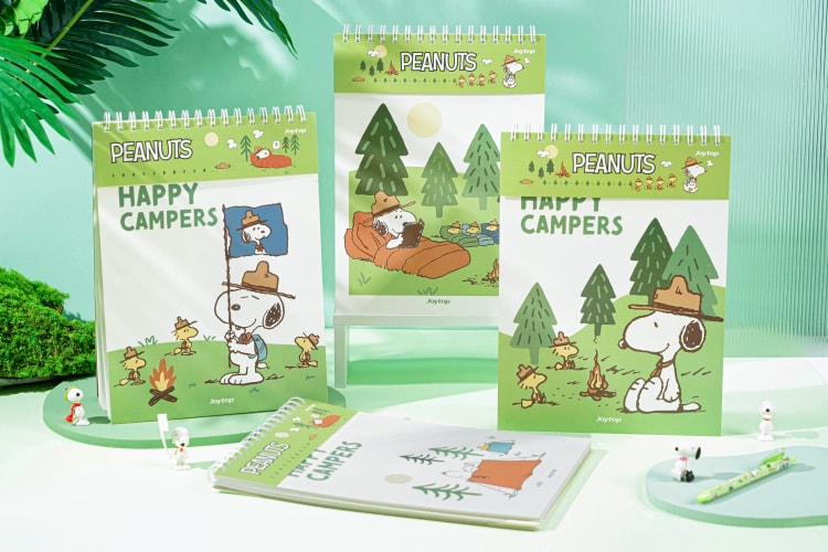 Snoopy sketch book spiral notebook A4  JT-101364 野营日记-素描本A4（上翻）