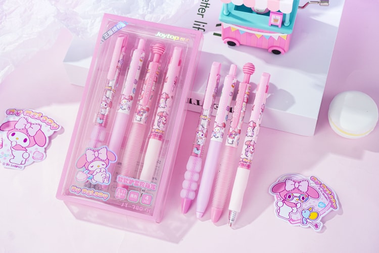 JT-780-H Marshmallow-Melody pen 棉花软糖-美乐蒂软软护套按动笔（4支装）