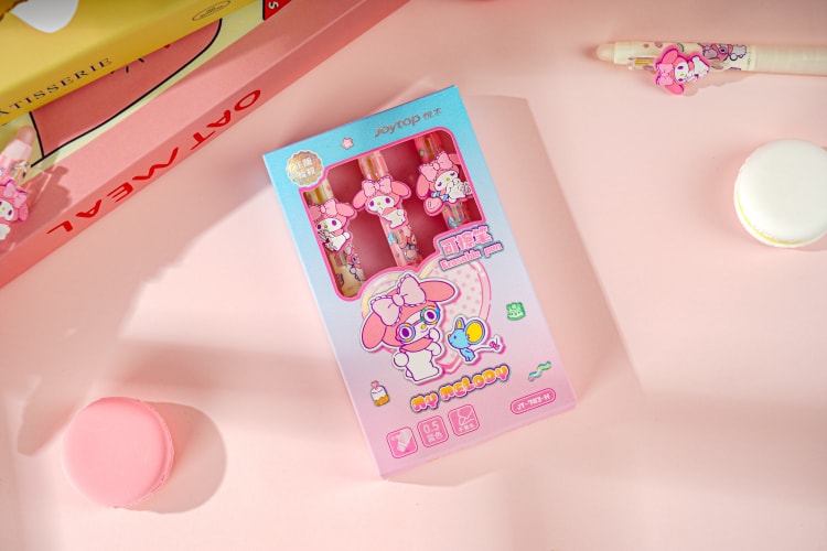 JT-783-H Marshmallow-Melody erasable pen 棉花软糖-美乐蒂贴片可擦笔（3支装）