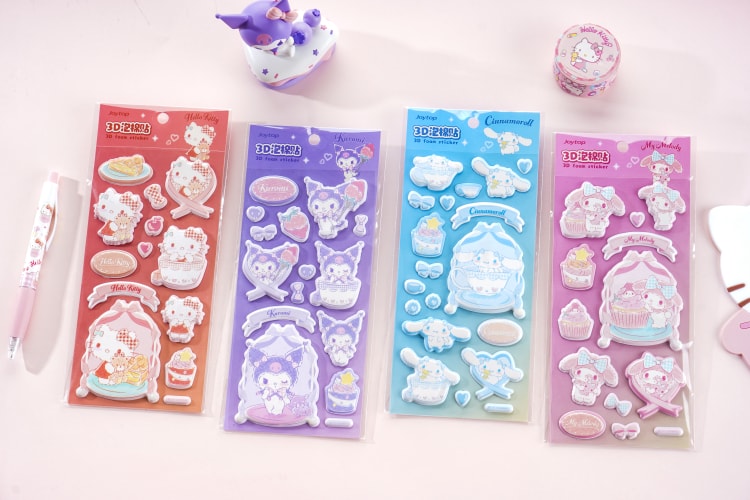 JT-102782 Sanrio Family funny party 3D Foam sticker 三丽鸥家族系列萌趣茶会-3D泡棉贴
